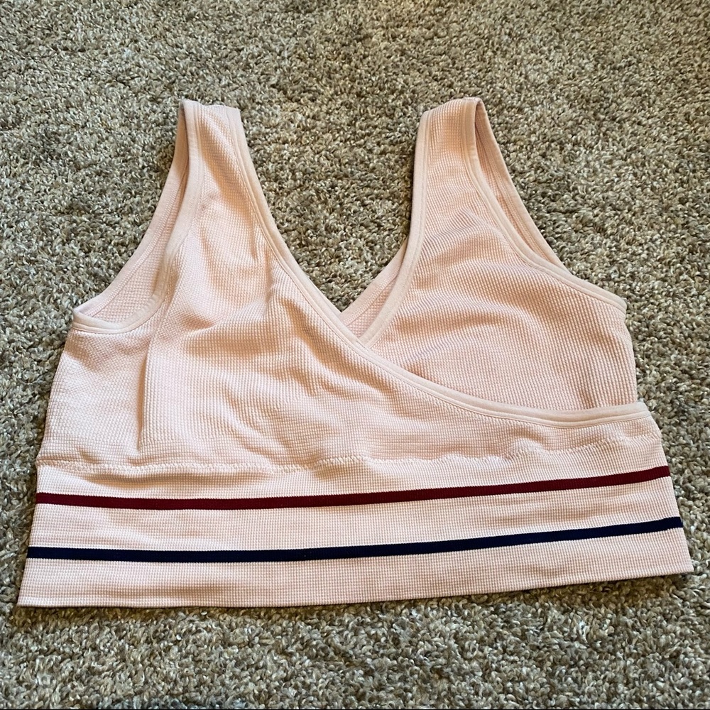 Light pink sports bra